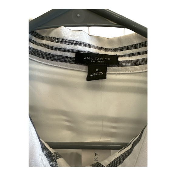 Ann Taylor Factory Striped Button Front Belted Dress Size 12 - Picture 11 of 11